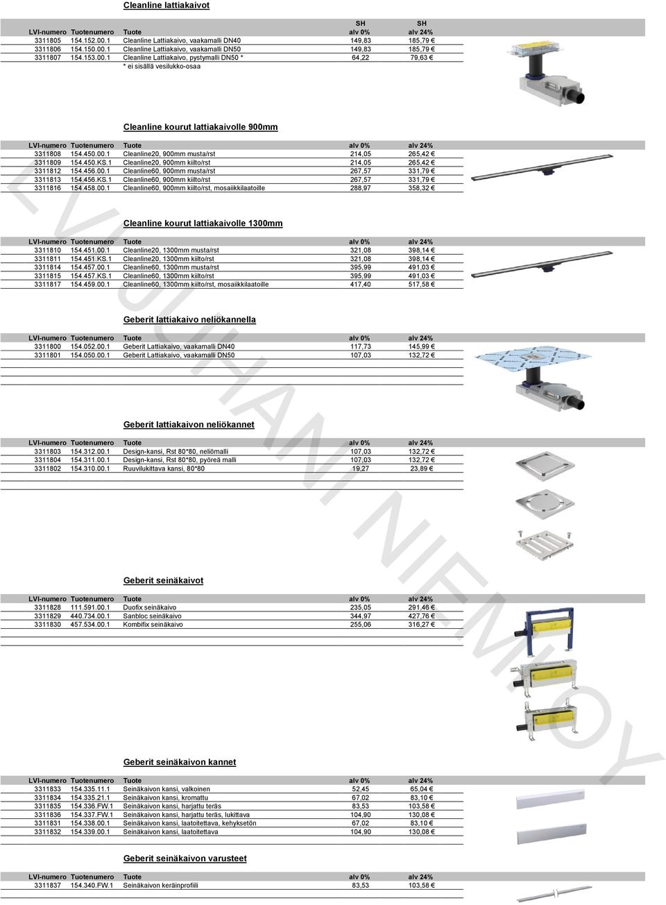 450.KS.1 Cleanline20, 900mm kiilto/rst 214,05 265,42 3311812 154.456.00.1 Cleanline60, 900mm musta/rst 267,57 331,79 3311813 154.456.KS.1 Cleanline60, 900mm kiilto/rst 267,57 331,79 3311816 154.458.