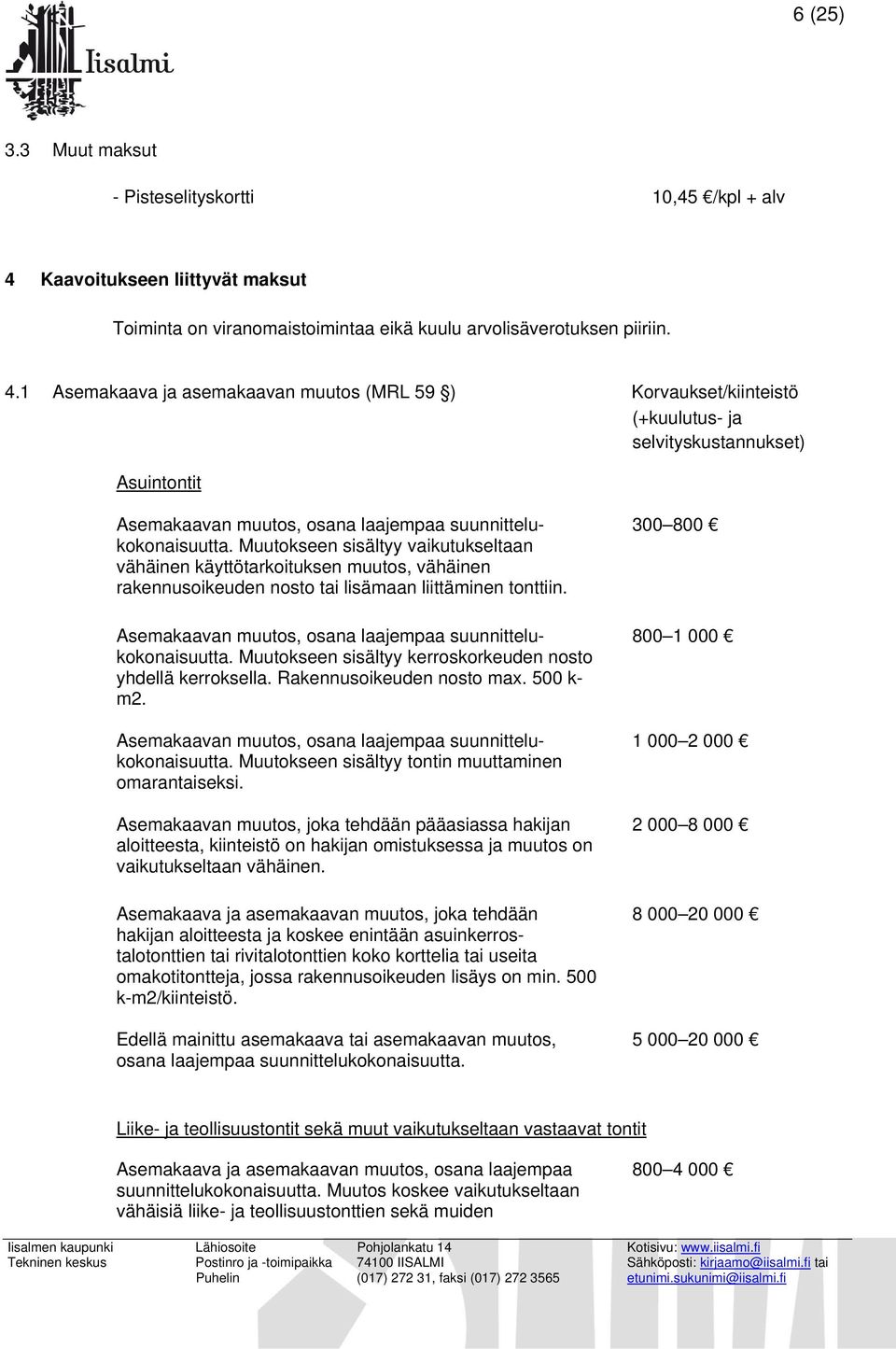 1 Asemakaava ja asemakaavan muutos (MRL 59 ) Korvaukset/kiinteistö (+kuulutus- ja selvityskustannukset) Asuintontit Asemakaavan muutos, osana laajempaa suunnittelukokonaisuutta.