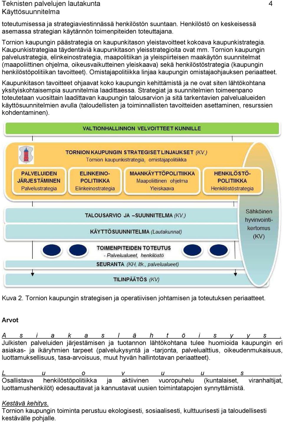 Tornion kaupungin palvelustrategia, elinkeinostrategia, maapolitiikan ja yleispiirteisen maakäytön suunnitelmat (maapoliittinen ohjelma, oikeusvaikutteinen yleiskaava) sekä henkilöstöstrategia