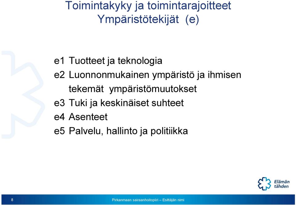 ja ihmisen tekemät ympäristömuutokset e3 Tuki ja