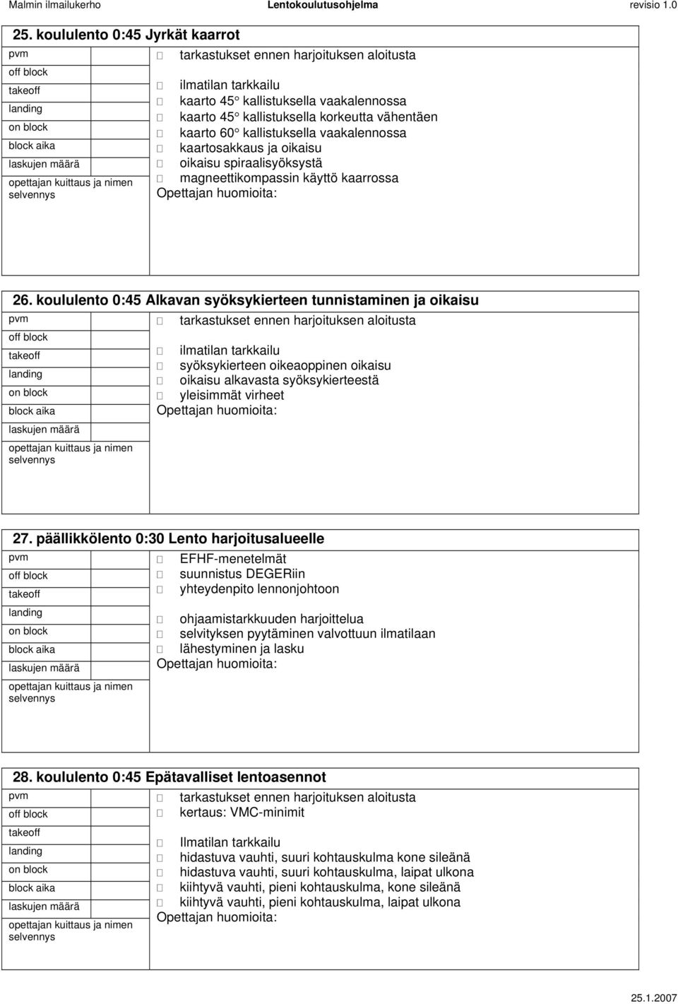 koululento 0:45 Alkavan syöksykierteen tunnistaminen ja oikaisu tarkastukset ennen harjoituksen aloitusta ilmatilan tarkkailu syöksykierteen oikeaoppinen oikaisu oikaisu alkavasta syöksykierteestä
