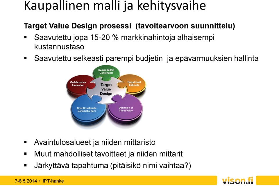 Saavutettu selkeästi parempi budjetin ja epävarmuuksien hallinta Avaintulosalueet ja