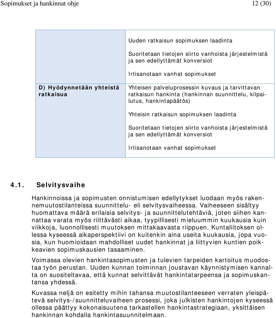 Suoritetaan tietojen siirto vanhoista järjestelmistä ja sen edellyttämät konversiot Irtisanotaan vanhat sopimukset 4.1.