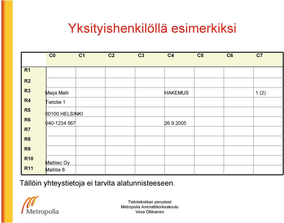 00100 HELSINKI 040-1234 567 26.9.