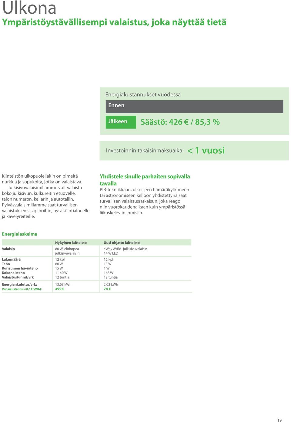 Pylväsvalaisimillamme saat turvallisen valaistuksen sisäpihoihin, pysäköintialueelle ja kävelyreiteille.