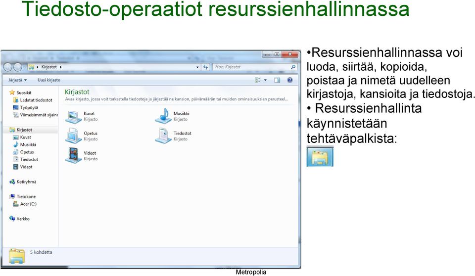 poistaa ja nimetä uudelleen kirjastoja, kansioita