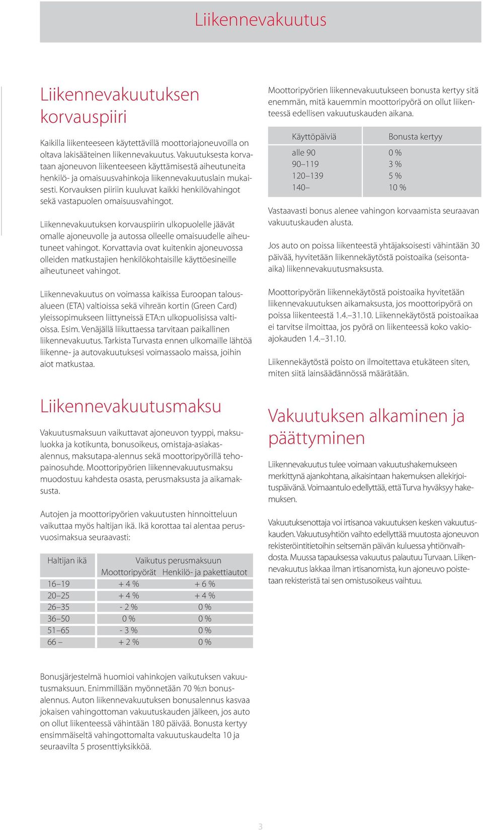 Korvauksen piiriin kuuluvat kaikki henkilövahingot sekä vastapuolen omaisuusvahingot.