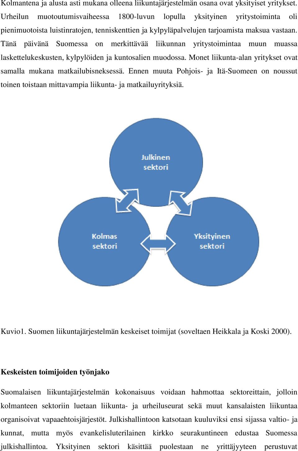 Tänä päivänä Suomessa on merkittävää liikunnan yritystoimintaa muun muassa laskettelukeskusten, kylpylöiden ja kuntosalien muodossa.