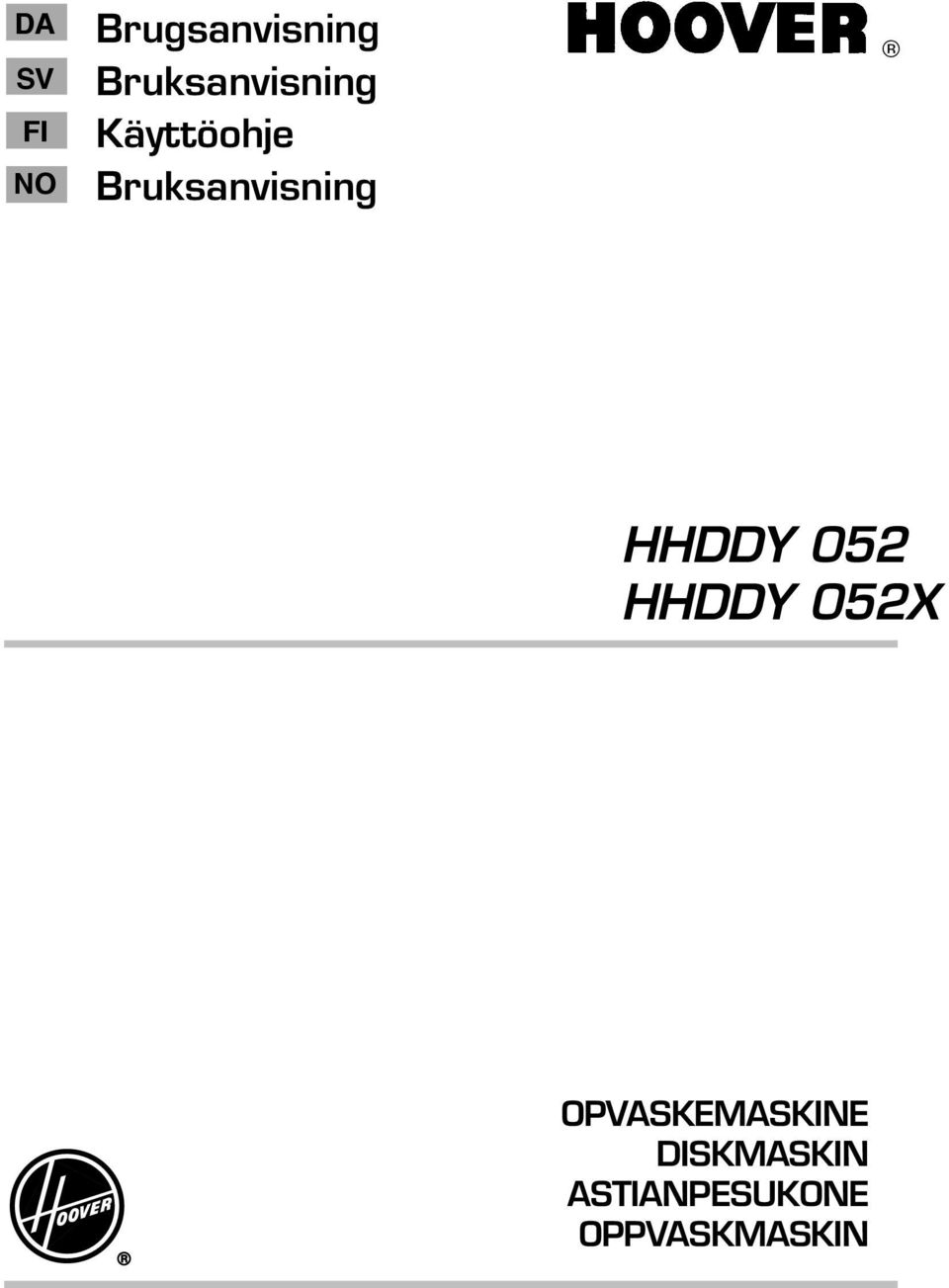 Bruksanvisning HHDDY 052 HHDDY 052X