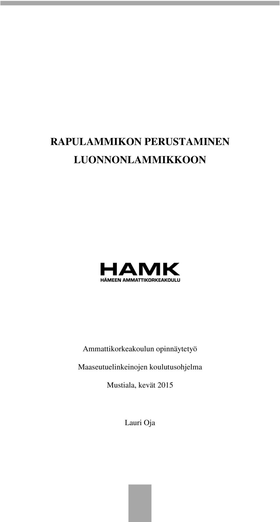 Ammattikorkeakoulun opinnäytetyö