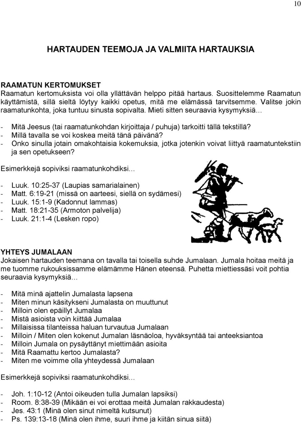 Mieti sitten seuraavia kysymyksiä - Mitä Jeesus (tai raamatunkohdan kirjoittaja / puhuja) tarkoitti tällä tekstillä? - Millä tavalla se voi koskea meitä tänä päivänä?