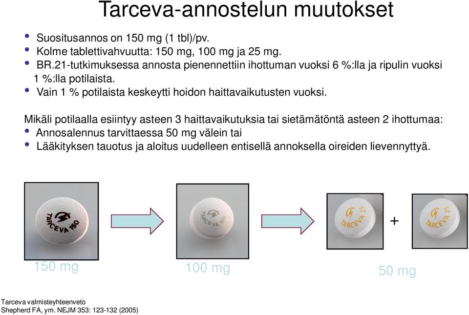 Vain 1 % potilaista keskeytti hoidon haittavaikutusten vuoksi.