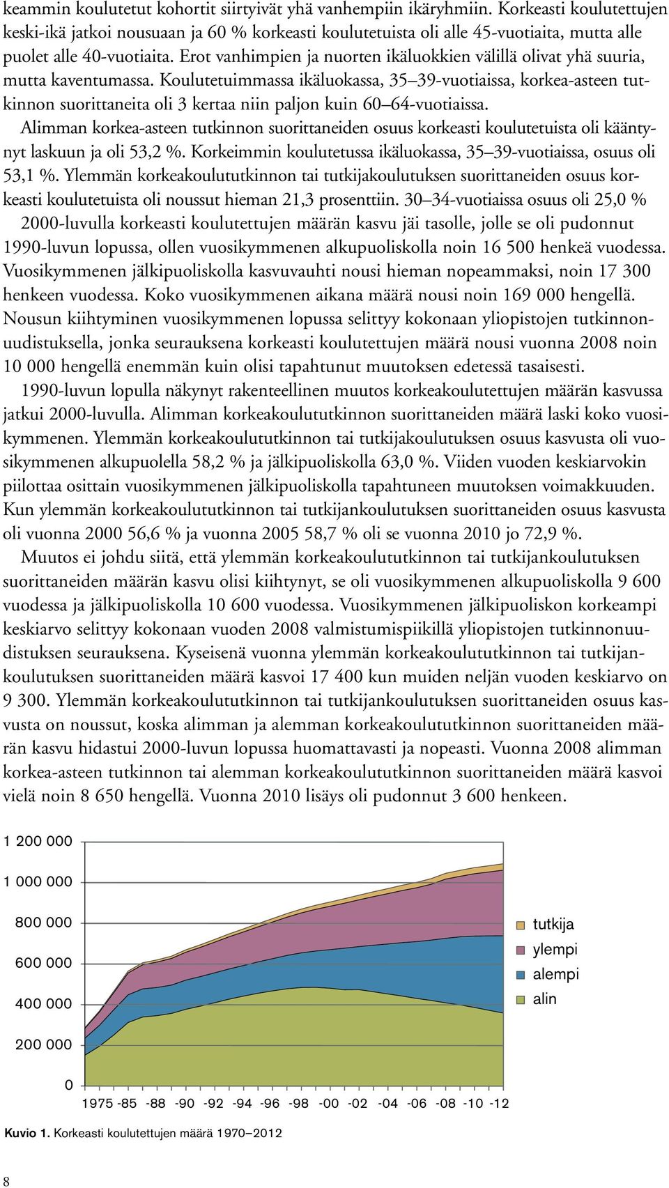 Erot vanhimpien ja nuorten ikäluokkien välillä olivat yhä suuria, mutta kaventumassa.