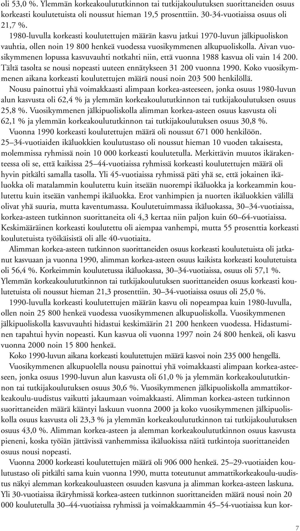 Aivan vuosikymmenen lopussa kasvuvauhti notkahti niin, että vuonna 1988 kasvua oli vain 14 2. Tältä tasolta se nousi nopeasti uuteen ennätykseen 31 2 vuonna 199.