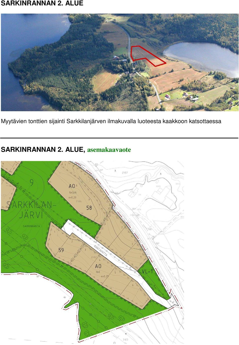 Sarkkilanjärven ilmakuvalla