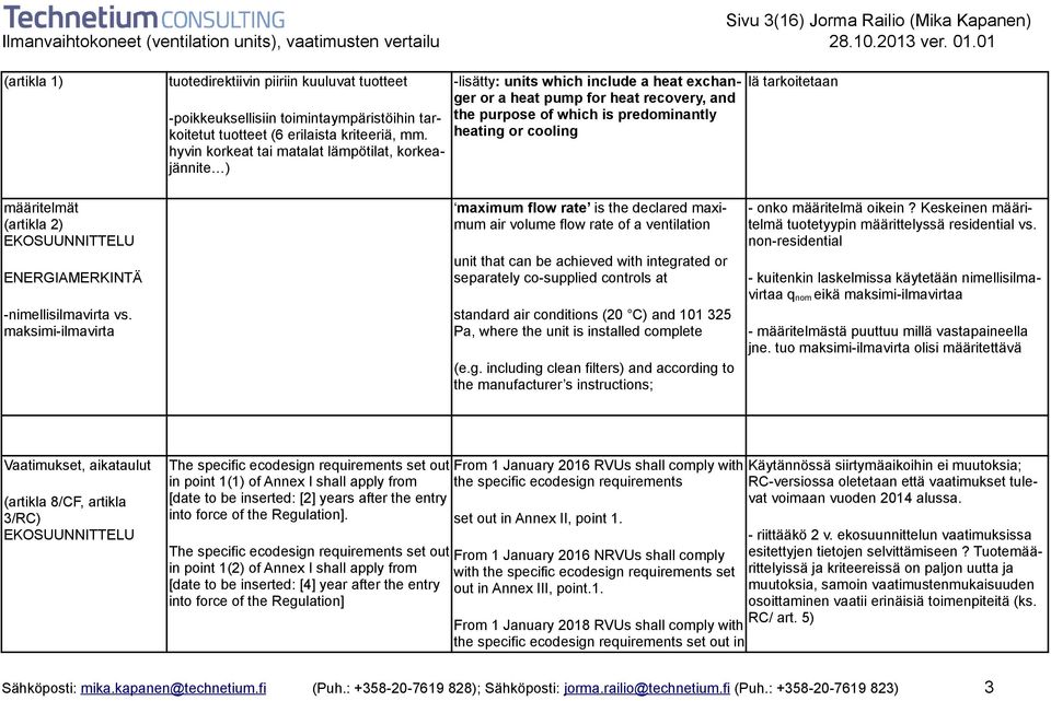 tarkoitetaan määritelmät (artikla 2) ENERGIAMERKINTÄ -nimellisilmavirta vs.