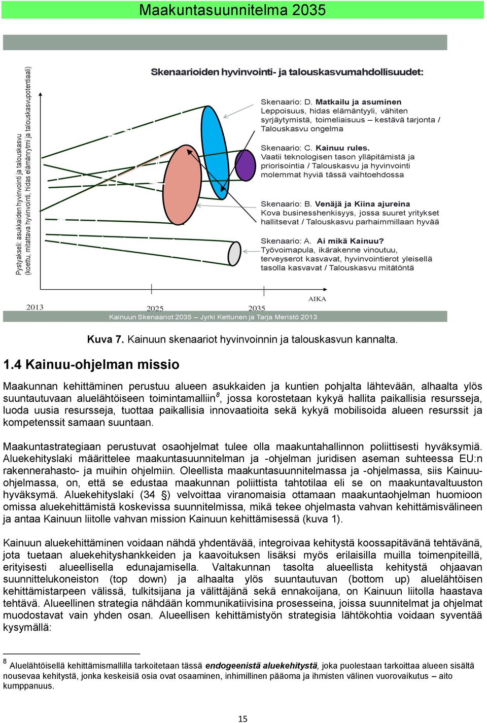 Vaatii teknologisen tason ylläpitämistä ja priorisointia / Talouskasvu ja hyvinvointi molemmat hyviä tässä vaihtoehdossa Skenaario: B.