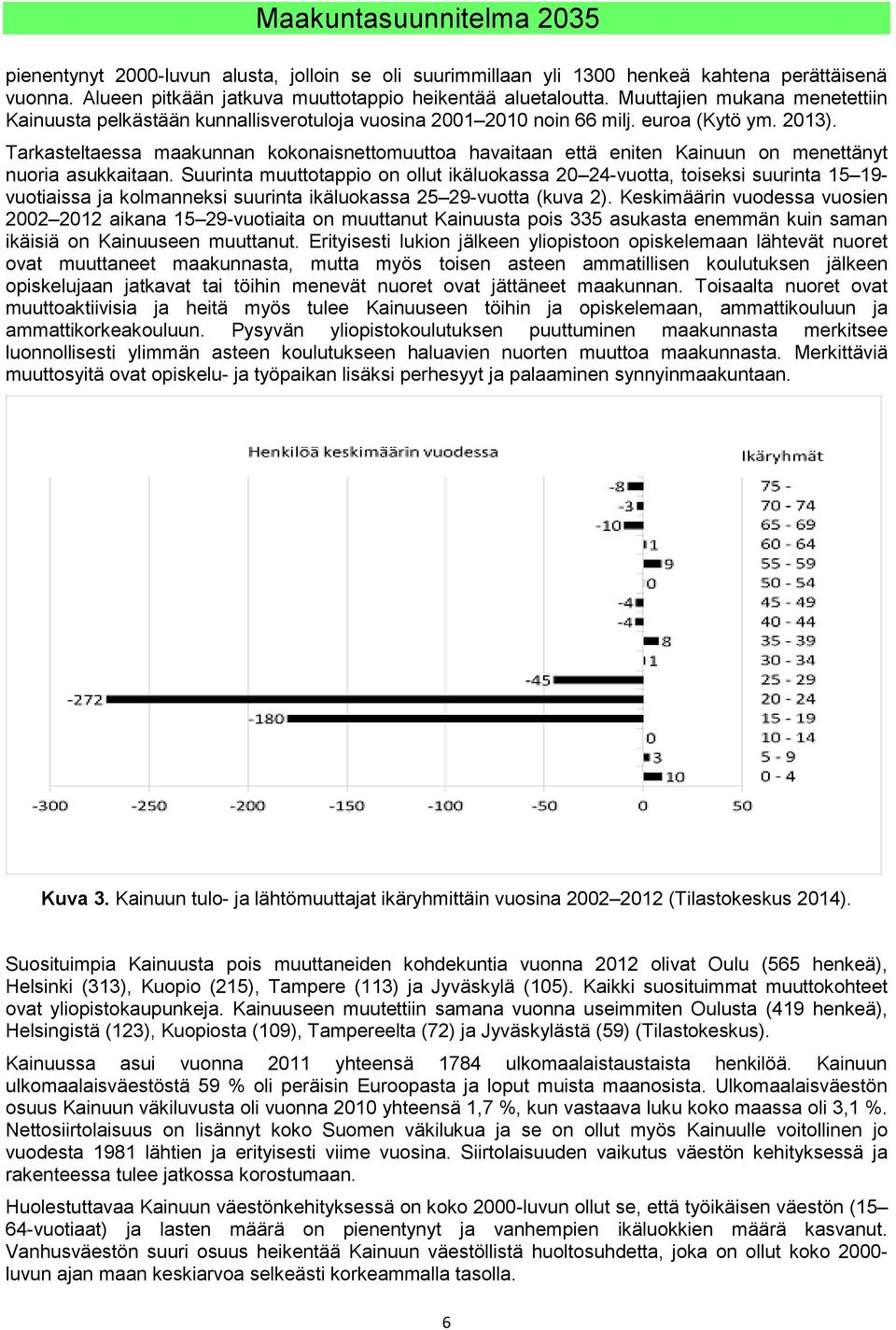 Tarkasteltaessa maakunnan kokonaisnettomuuttoa havaitaan että eniten Kainuun on menettänyt nuoria asukkaitaan.