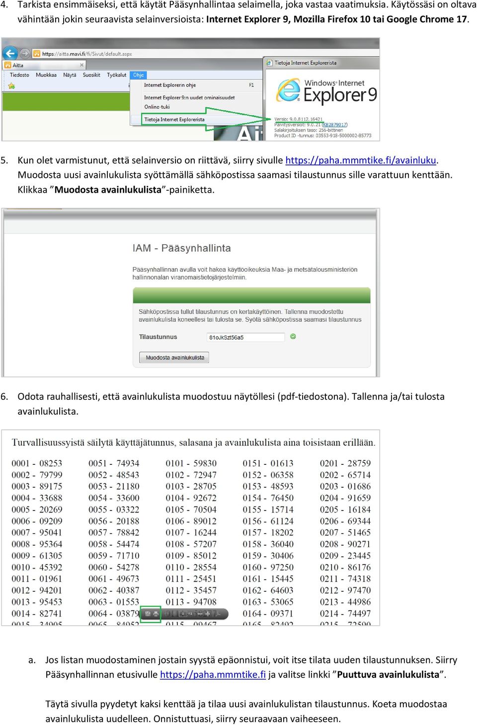 Kun olet varmistunut, että selainversio on riittävä, siirry sivulle https://paha.mmmtike.fi/avainluku.