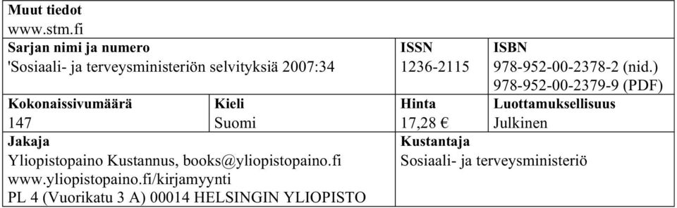 147 Suomi Jakaja Yliopistopaino Kustannus, books@yliopistopaino.