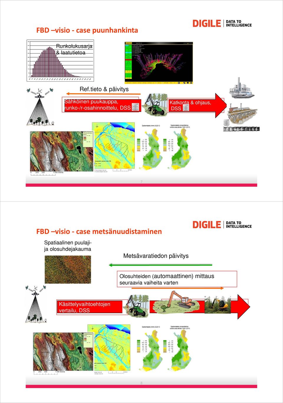 DSS 7 FBD visio case metsänuudistaminen Spatiaalinen puulajija olosuhdejakauma