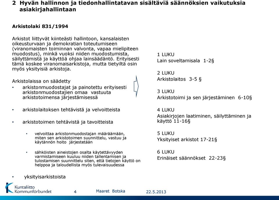 Erityisesti tämä koskee viranomaisarkistoja, mutta tietyiltä osin myös yksityisiä arkistoja.