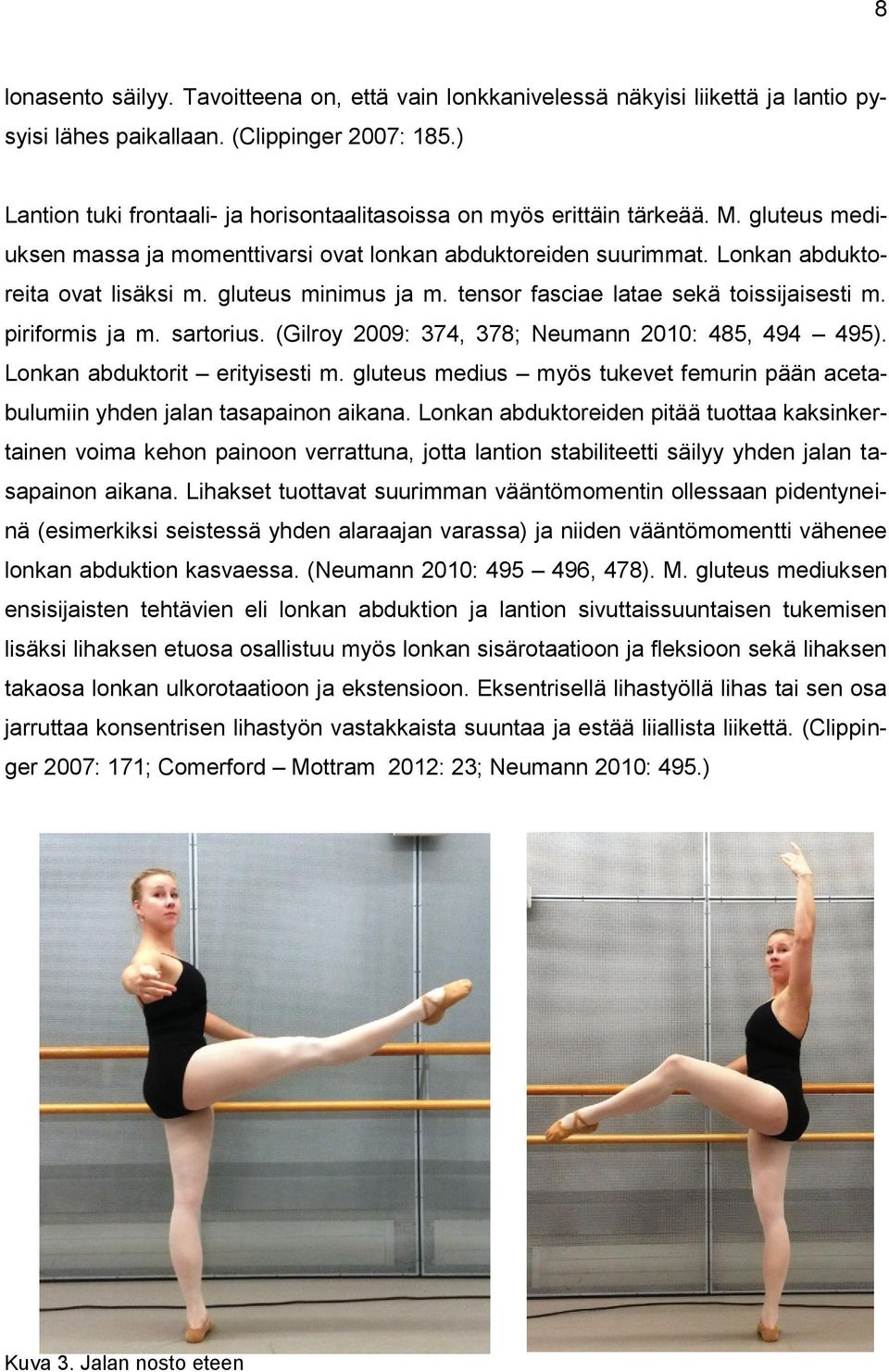 gluteus minimus ja m. tensor fasciae latae sekä toissijaisesti m. piriformis ja m. sartorius. (Gilroy 2009: 374, 378; Neumann 2010: 485, 494 495). Lonkan abduktorit erityisesti m.