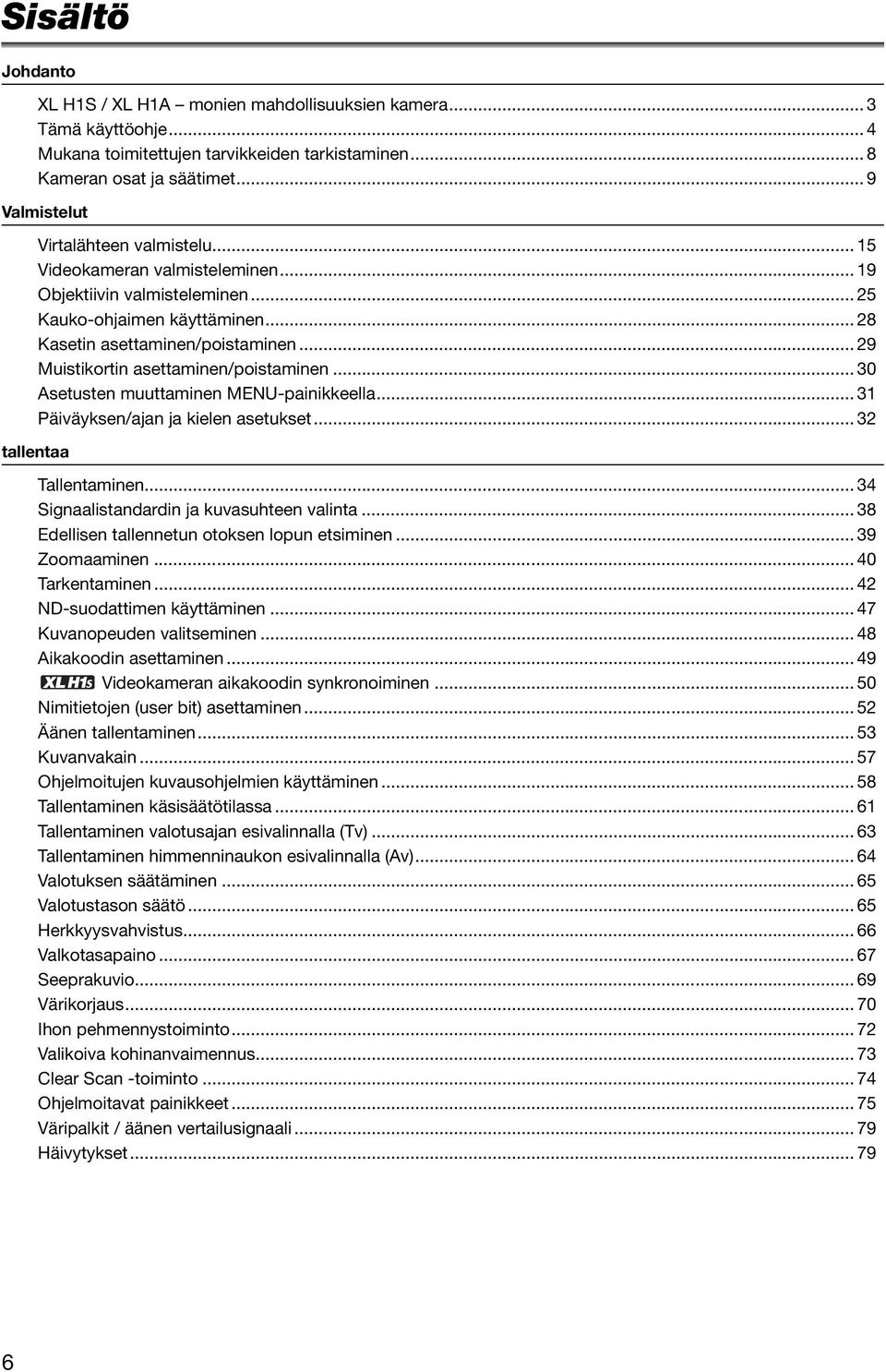 .. 29 Muistikortin asettaminen/poistaminen... 30 Asetusten muuttaminen MENU-painikkeella... 31 Päiväyksen/ajan ja kielen asetukset... 32 tallentaa Tallentaminen.