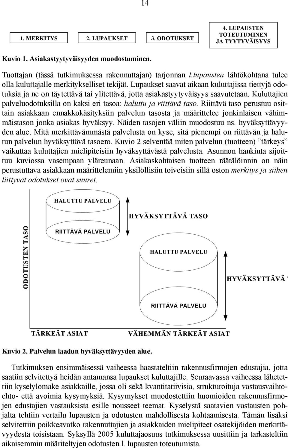 Lupaukset saavat aikaan kuluttajissa tiettyjä odotuksia ja ne on täytettävä tai ylitettävä, jotta asiakastyytyväisyys saavutetaan.