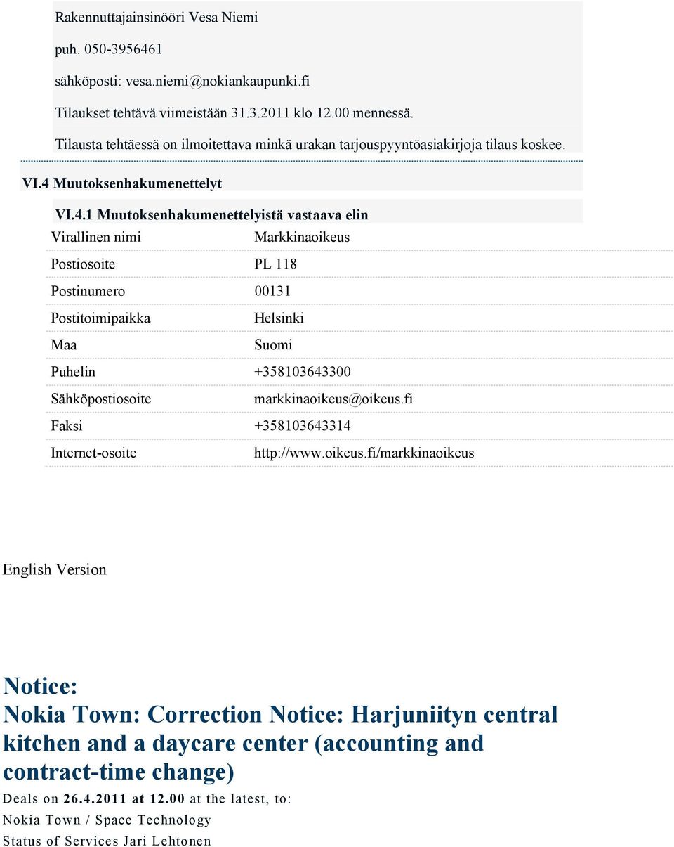 Muutoksenhakumenettelyt VI.4.