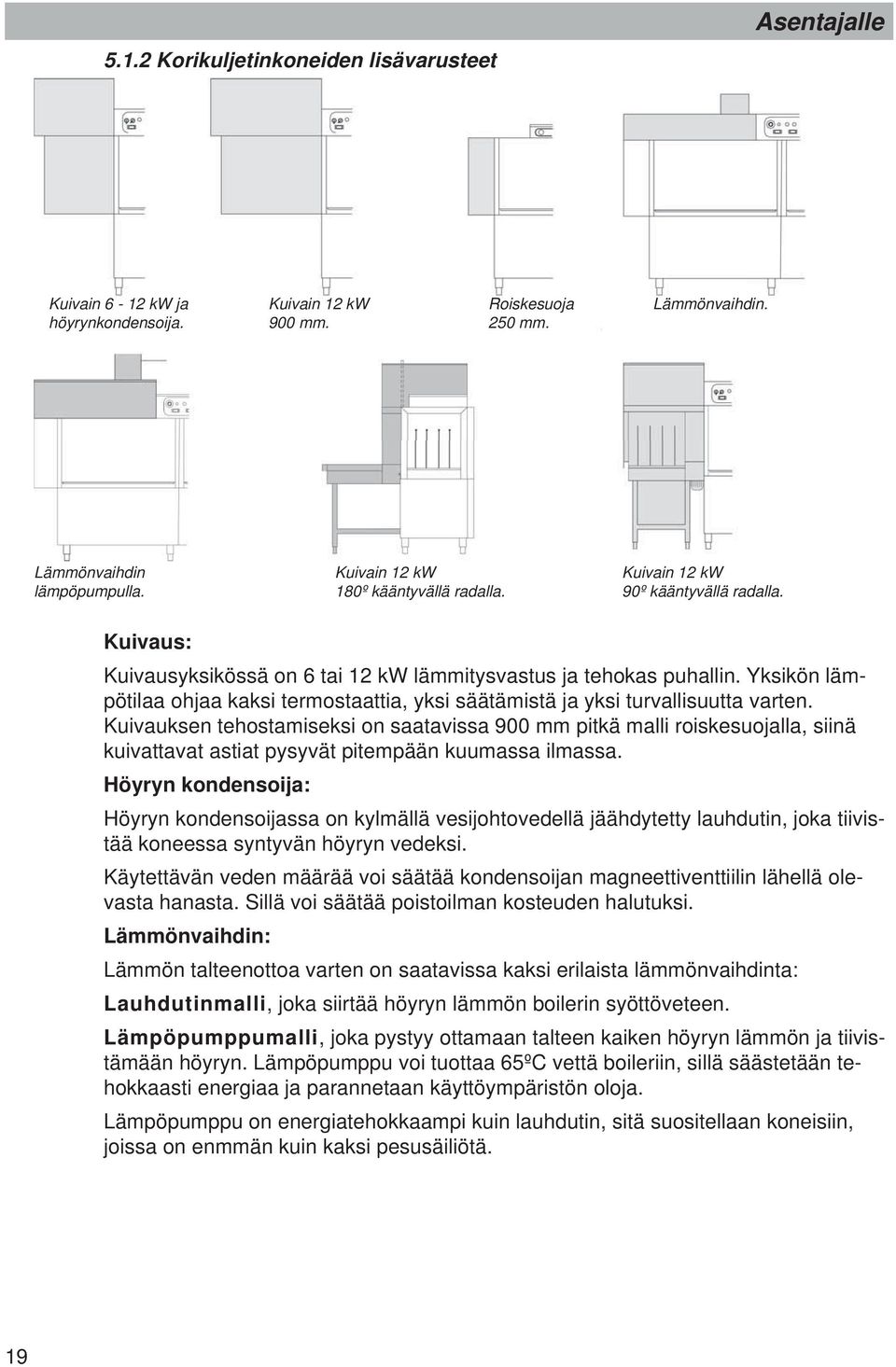 Yksikön lämpötilaa ohjaa kaksi termostaattia, yksi säätämistä ja yksi turvallisuutta varten.