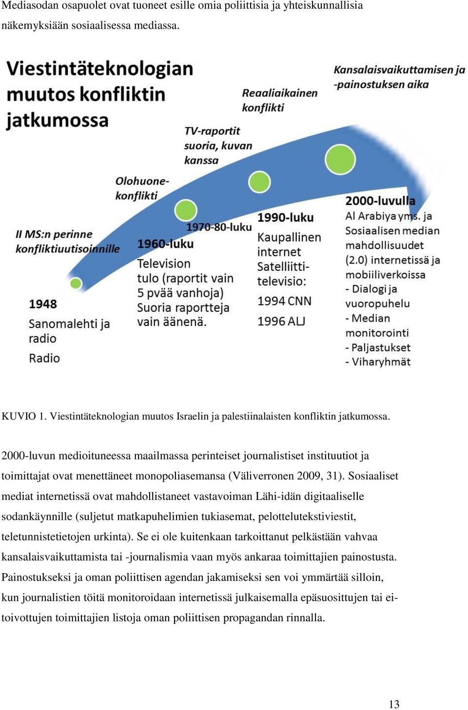 2000-luvun medioituneessa maailmassa perinteiset journalistiset instituutiot ja toimittajat ovat menettäneet monopoliasemansa (Väliverronen 2009, 31).