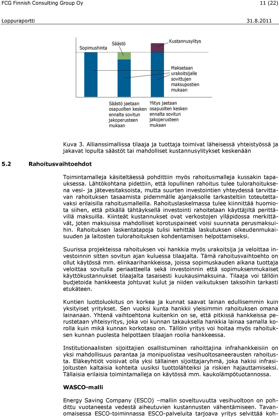 ennalta sovitun jakoperusteen mukaan 5.2 Rahoitusvaihtoehdot Kuva 3.