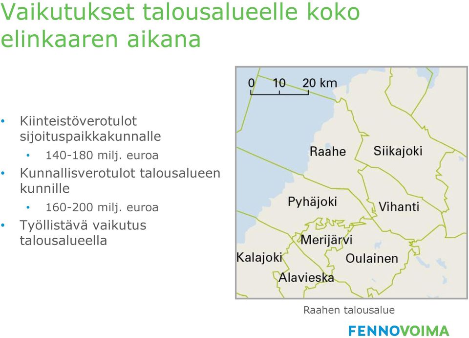 euroa Kunnallisverotulot talousalueen kunnille 160-200