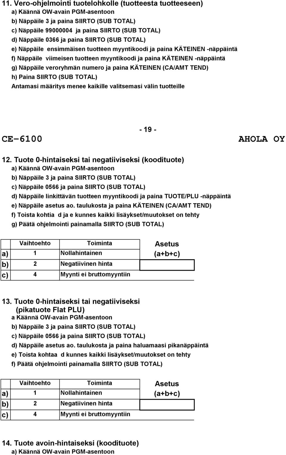 määritys menee kaikille valitsemasi välin tuotteille CE-6100-19 - 12.