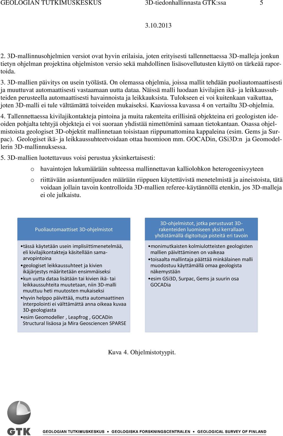 tärkeää raportoida. 3. 3D-mallien päivitys on usein työlästä. On olemassa ohjelmia, joissa mallit tehdään puoliautomaattisesti ja muuttuvat automaattisesti vastaamaan uutta dataa.