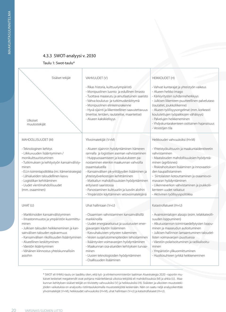 ainutlaatuinen saaristo - Vahva koulutus- ja tutkimuskeskittymä - Monipuolinen elinkeinorakenne - Hyvä sijainti ja liikenteellinen saavutettavuus (meritse, lentäen, rautateitse, maanteitse) - Alueen