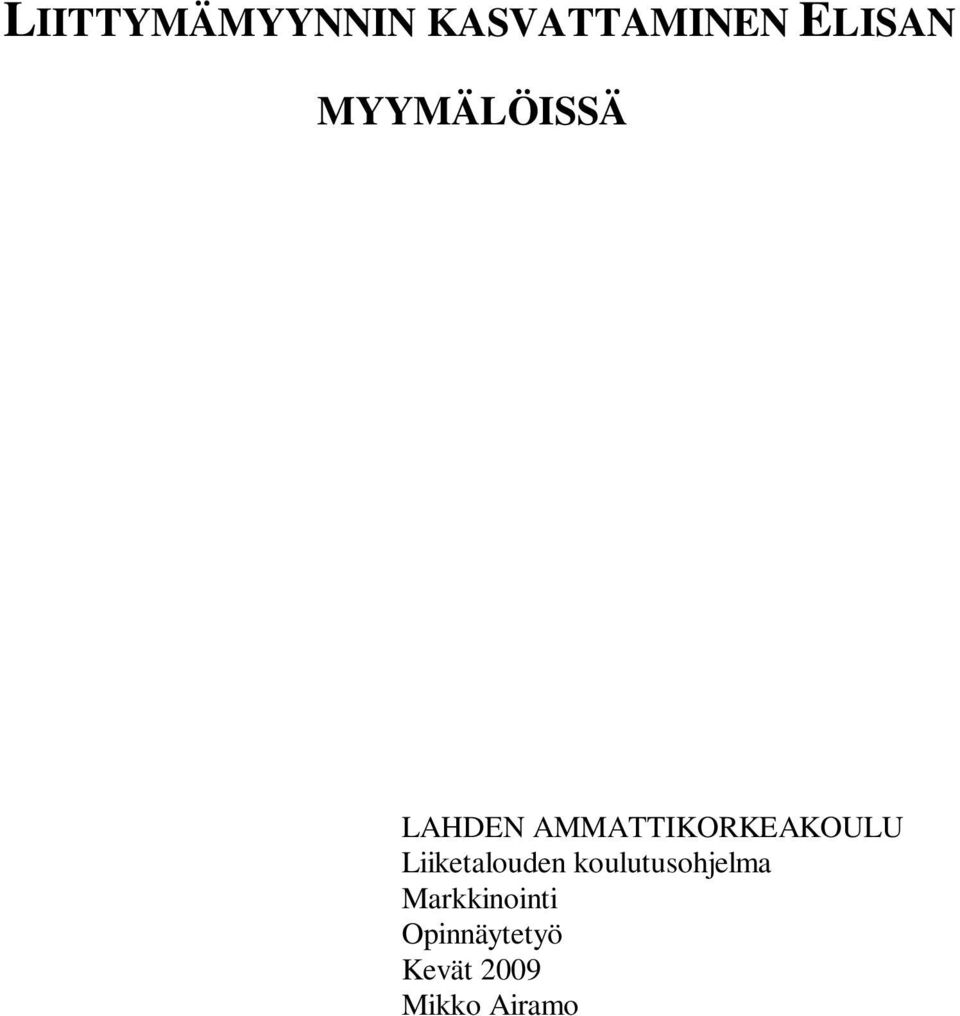 Liiketalouden koulutusohjelma