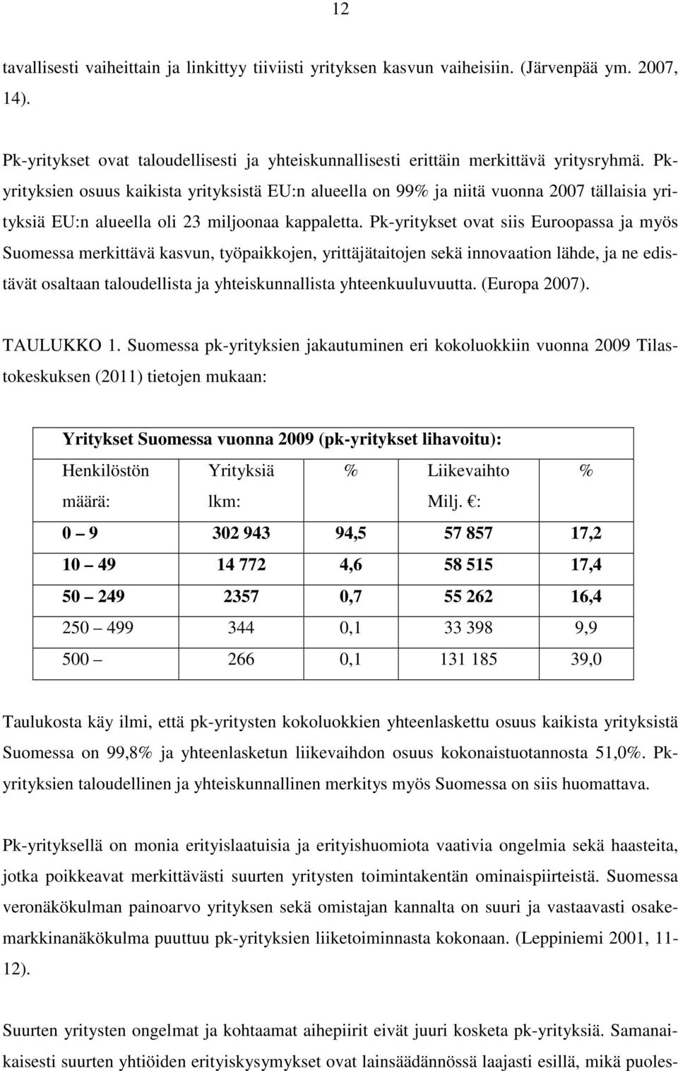 Pk-yritykset ovat siis Euroopassa ja myös Suomessa merkittävä kasvun, työpaikkojen, yrittäjätaitojen sekä innovaation lähde, ja ne edistävät osaltaan taloudellista ja yhteiskunnallista