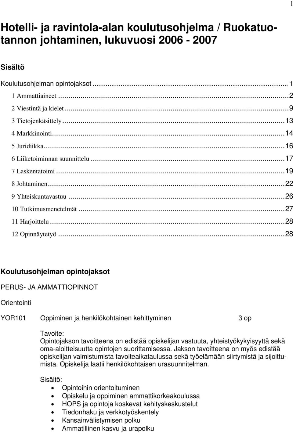 ..27 11 Harjoittelu...28 12 Opinnäytetyö.