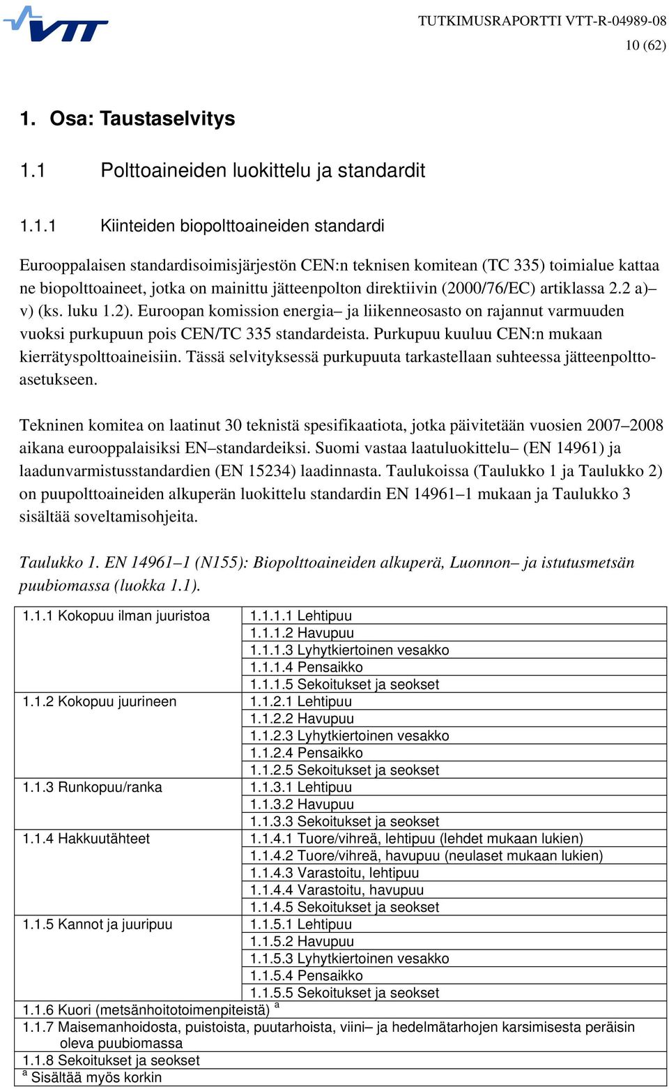 Euroopan komission energia ja liikenneosasto on rajannut varmuuden vuoksi purkupuun pois CEN/TC 335 standardeista. Purkupuu kuuluu CEN:n mukaan kierrätyspolttoaineisiin.