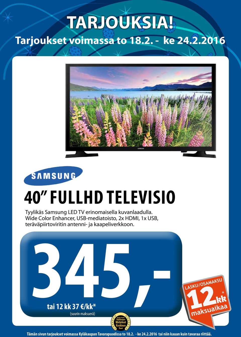Wide Color Enhancer, USB-mediatoisto, 2x HDMI, 1x
