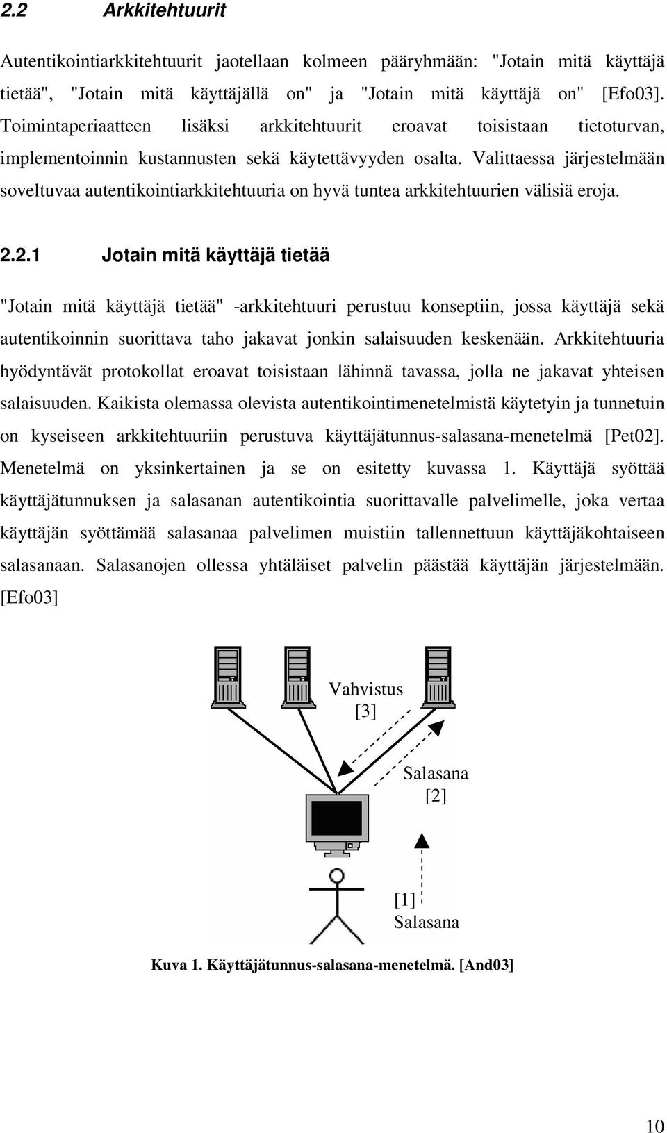 Valittaessa järjestelmään soveltuvaa autentikointiarkkitehtuuria on hyvä tuntea arkkitehtuurien välisiä eroja. 2.