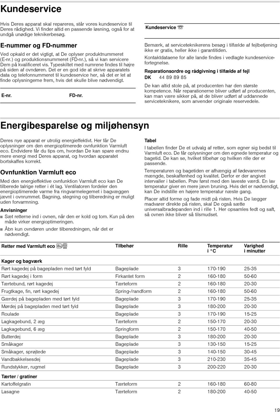 Typeskiltet med numrene findes til højre på siden af ovndøren.