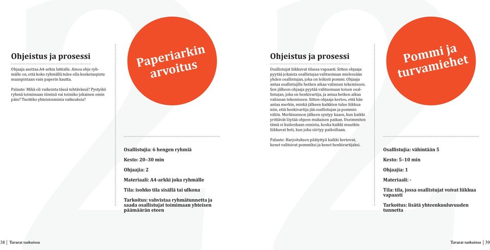 Sitten ohjaaja pyytää jokaista osallistujaa valitsemaan mielessään yhden osallistujan, joka on leikisti pommi. Ohjaaja antaa osallistujille hetken aikaa valinnan tekemiseen.