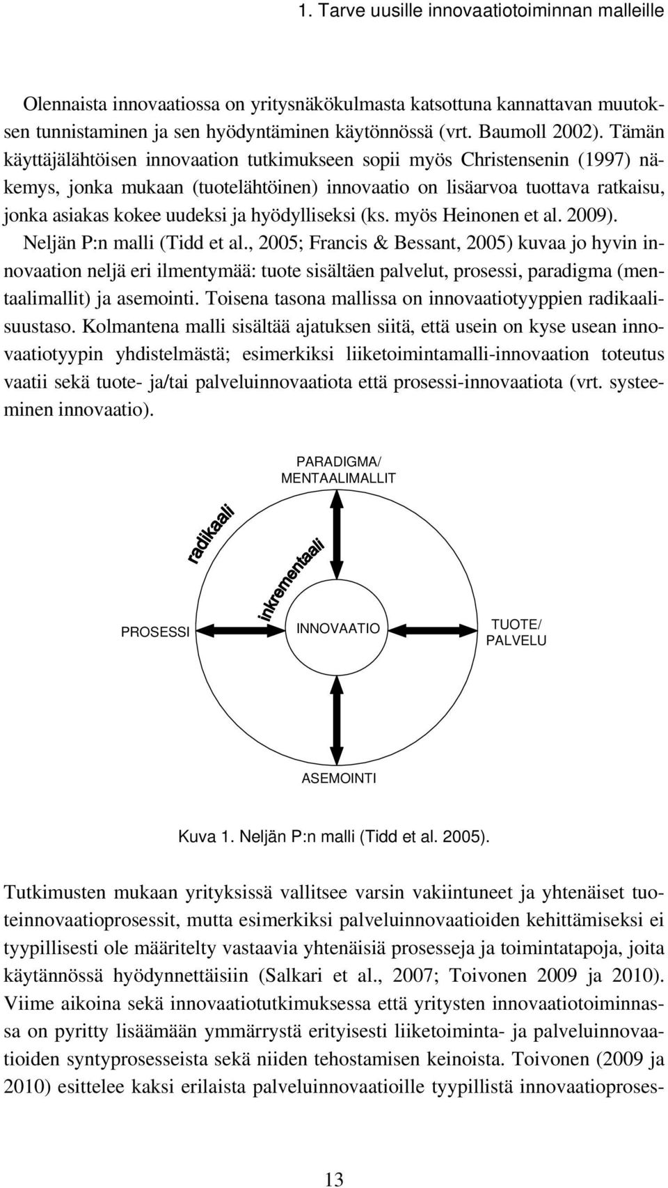 hyödylliseksi (ks. myös Heinonen et al. 2009). Neljän P:n malli (Tidd et al.