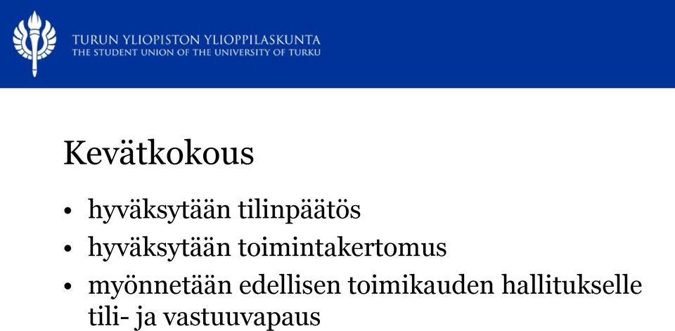 toimintakertomus myönnetään