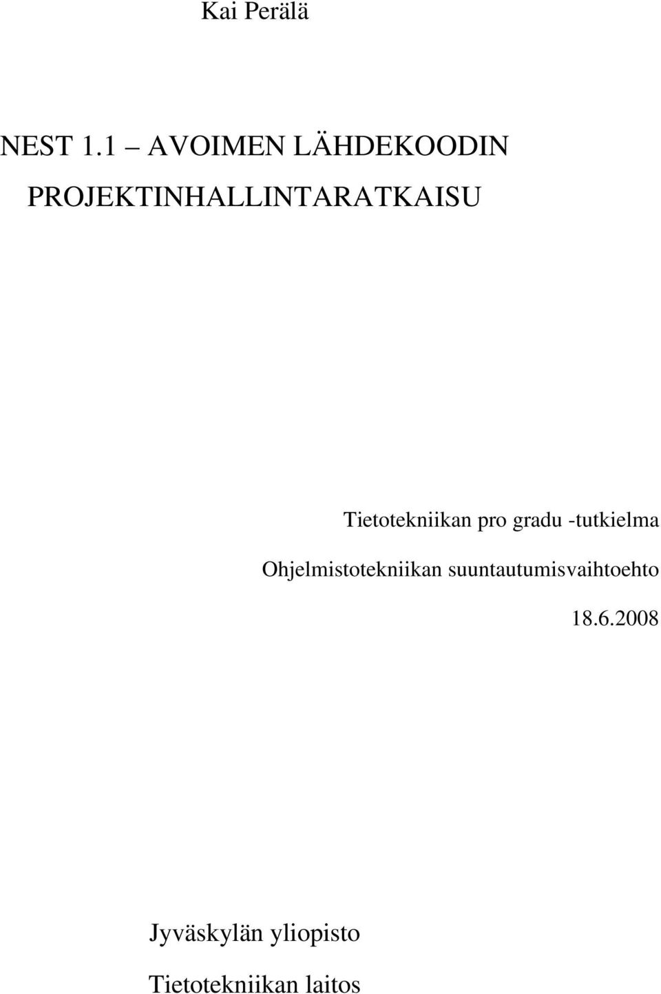 Tietotekniikan pro gradu -tutkielma