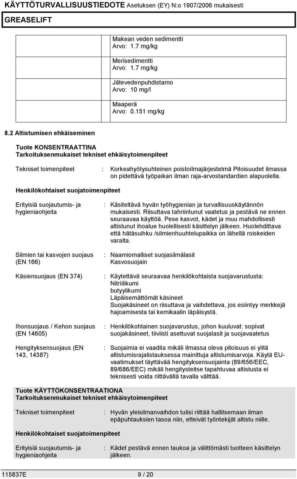 raja-arvostandardien alapuolella.