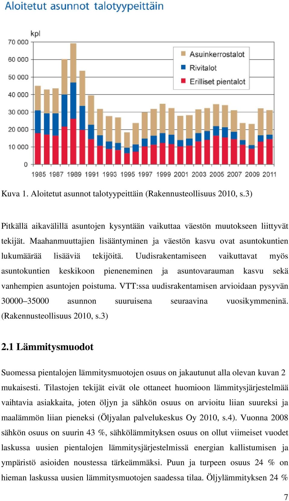 Uudisrakentamiseen vaikuttavat myös asuntokuntien keskikoon pieneneminen ja asuntovarauman kasvu sekä vanhempien asuntojen poistuma.